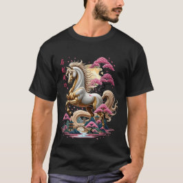 Camiseta Golden Chinese Zodiac Horse 2026 Artistic Lunar