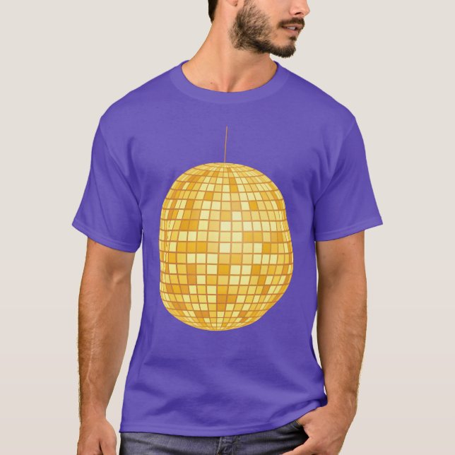Camiseta Golden Disco Ball Mirror Ball Retro 70s 80s family (Frente)
