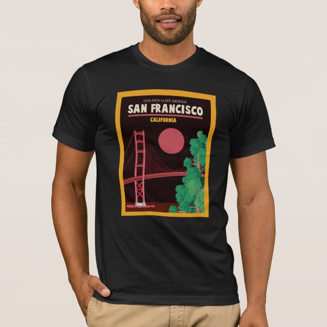 Camiseta Golden gate bridge na noite (Frente)