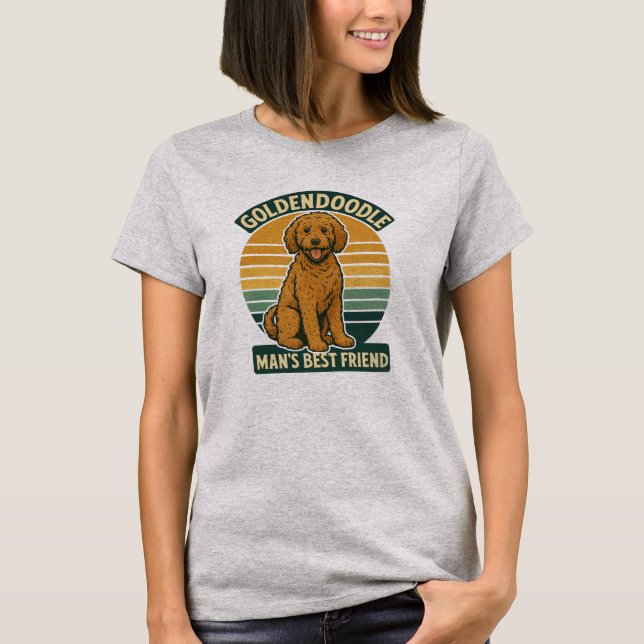 Camiseta Golden Groove Festival – Retro Goldendoodle (Frente)