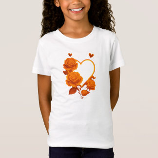 Camiseta Golden Heart & Orange Roses Girls' T-Shirt