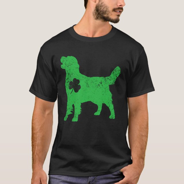 Camiseta golden Irish C St Patrick Day Leprechaun Dog (Frente)