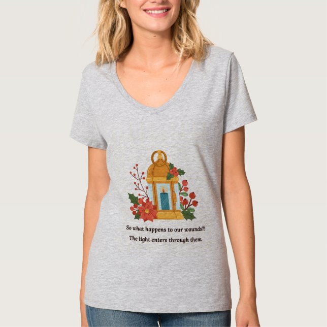 Camiseta Golden Lantern | Healing Light & Spiritual Hope (Frente)