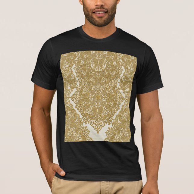 Camiseta Golden Luxury Paisley Pattern T-Shirt (Frente)