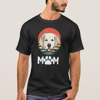 Camiseta Golden Mom Retro Pôr do Sol Golden Retriever