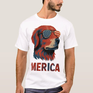 Camiseta Golden Retriever 4 de Julho Merica