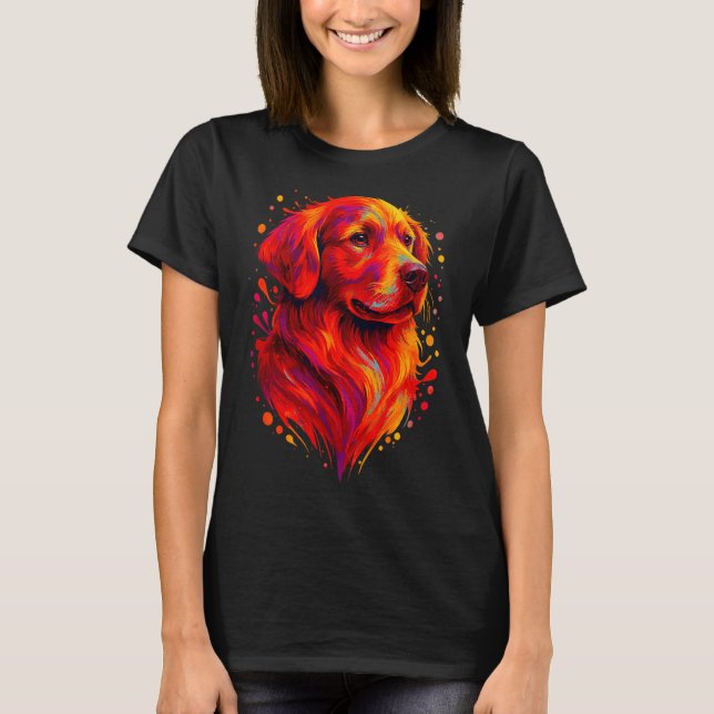 Camiseta Golden Retriever Art Rtrait For Dog Owners  (Frente)