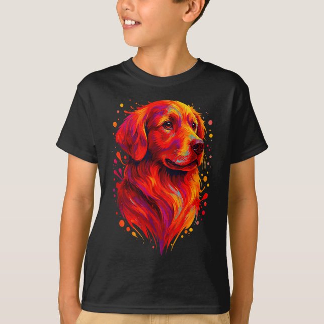 Camiseta Golden Retriever Art Rtrait For Dog Owners  (Frente)