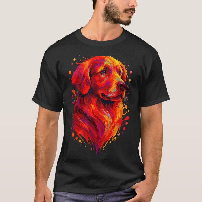 Camiseta Golden Retriever Art Rtrait For Dog Owners  (Frente)