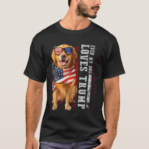 Camiseta Golden Retriever Até meu cachorro ama Trump Divert