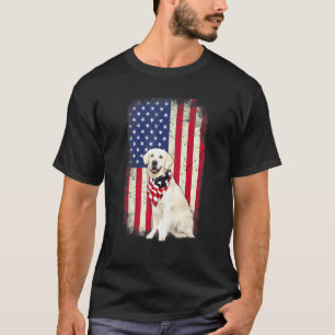 Camiseta Golden Retriever Bandeira Americana 4 de Julho