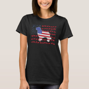 Camiseta Golden Retriever Bandeira Americana 4 de Julho Par