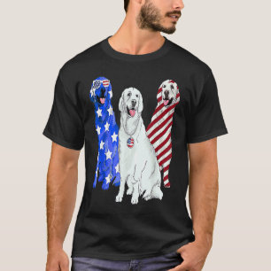 Camiseta Golden Retriever Bandeira Feliz 4 De Julho Indepen