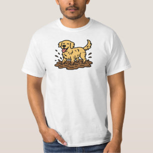 Camiseta Golden Retriever Brincando na Lama