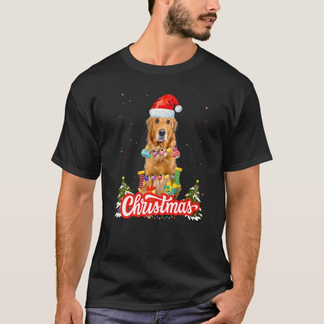 Camiseta Golden Retriever Christmas Idea For Kids & Santa H (Frente)