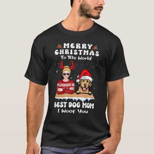 Camiseta Golden Retriever Christmas To The World Best Dog M (Frente)