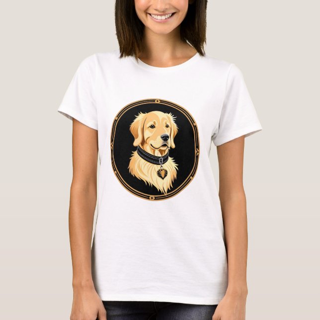 Camiseta Golden Retriever com Colar Elegante (Frente)