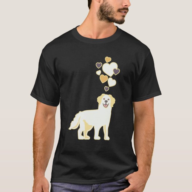 Camiseta Golden Retriever Com Corações (Frente)