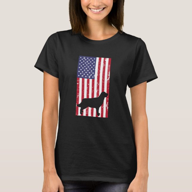 Camiseta Golden Retriever Distressed Patriotic All American (Frente)