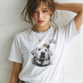 Camiseta Golden Retriever Dog CustomText Regal Crown Sketch