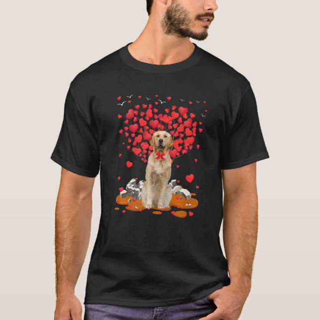 Camiseta Golden Retriever Dog Heart Valentines Day Dog Dad  (Frente)