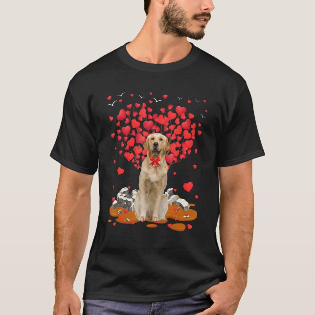 Camiseta Golden Retriever Dog Heart Valentines Day Dog Dad  (Frente)