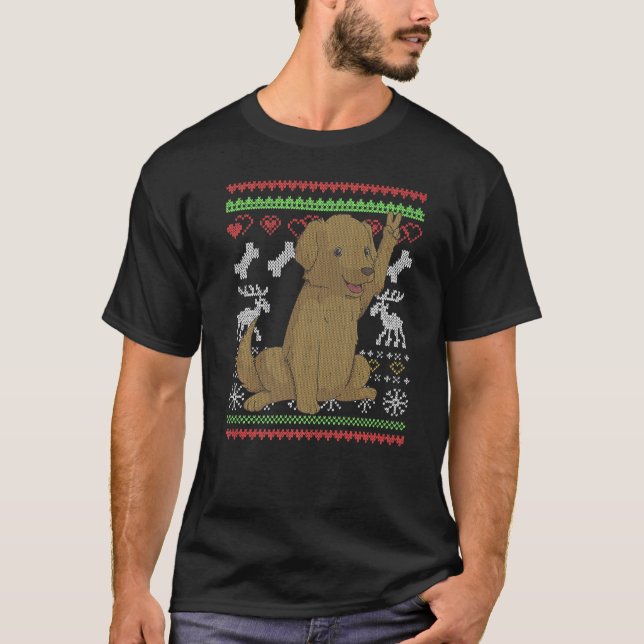 Camiseta Golden Retriever Dog Santa Claus Ugly Christmas Pa (Frente)