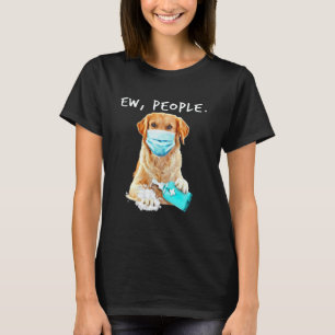 Camiseta Golden Retriever Eca Pessoas Cachorro Usando Másca