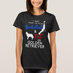 Camiseta Golden Retriever Engraçado Basquete Dono de Cachor