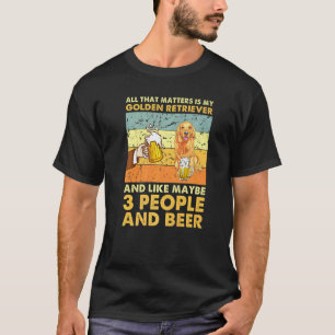 Camiseta Golden Retriever Engraçado E Cerveja Vintage