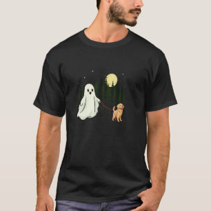 Camiseta Golden Retriever Engraçado Fantasma Andando no Hal