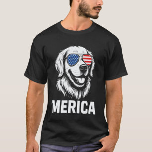 Camiseta Golden Retriever engraçado 'Merica 4 de julho Patr