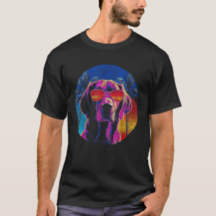 Camiseta Golden Retriever Engraçado Usando Óculos de Sol Re
