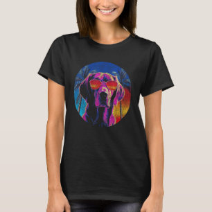 Camiseta Golden Retriever Engraçado Usando Óculos de Sol Re