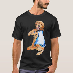 Camiseta Golden Retriever Eu Amo Mãe Tatuada Mãe Cachorro