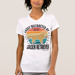 Camiseta Golden Retriever Facilmente Distraído Vintage Dese