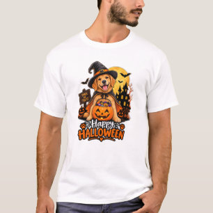 Camiseta Golden Retriever Feliz Halloween