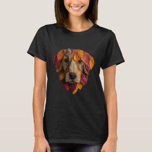 Camiseta Golden Retriever Folhas de Outono Arte Cão Artísti