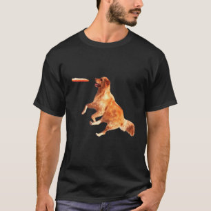 Camiseta Golden Retriever Frisbee Gráfico Tiro Aves Aquátic