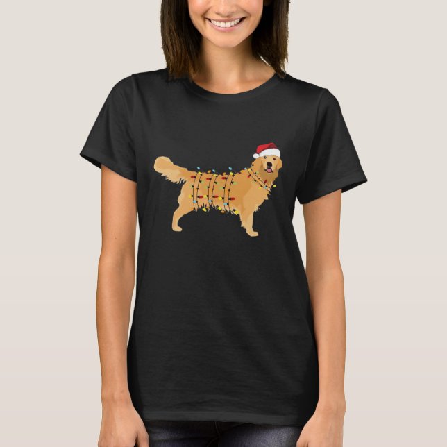 Camiseta Golden Retriever Holiday Christmas Light Essential (Frente)