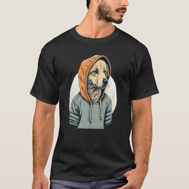 Camiseta Golden Retriever In A Hoodie  Cool K9 Light (Frente)