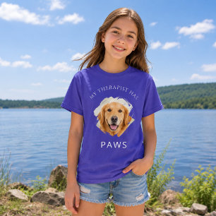Camiseta Golden Retriever Meu terapeuta tem patas foto Meni