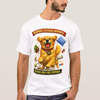 Camiseta Golden Retriever Modo Caos Ativado