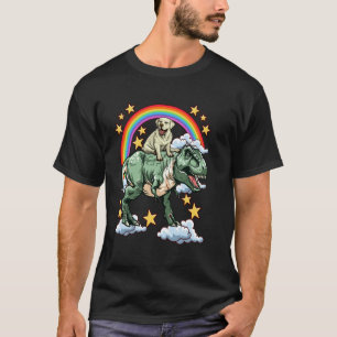 Camiseta Golden Retriever Monta um Dinossauro Dino