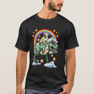 Camiseta Golden Retriever Monta um Dinossauro Dino
