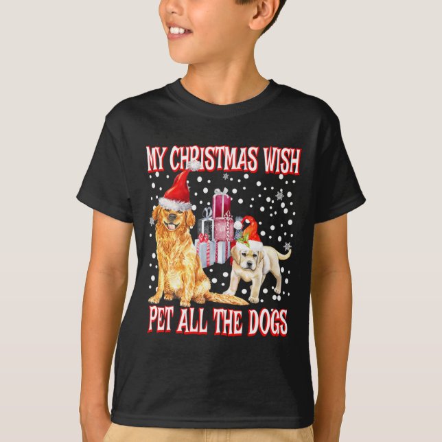 Camiseta Golden Retriever My Christmas Wish Pet All The D  (Frente)