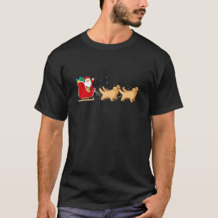 Camiseta Golden Retriever Papai Noel Trenó de Natal Labrado