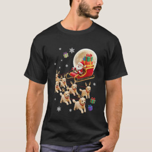 Camiseta Golden Retriever Papai Noel Trenó de Natal Xmas Di