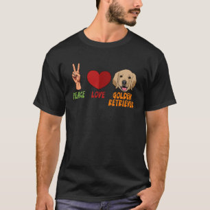 Camiseta Golden Retriever Paz Amor Unidade Coração Trégua A