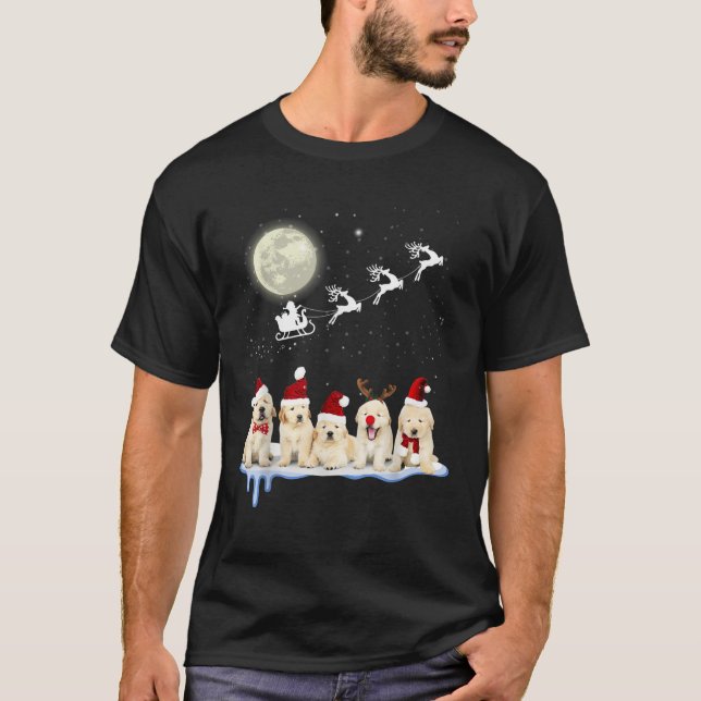 Camiseta Golden Retriever Puppy Christmas Santa  (Frente)